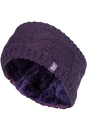 Heat Holders Womens Ladies Cable Knitted Fleece Lined Thermal Winter Ear Warmer Headband - - One Size