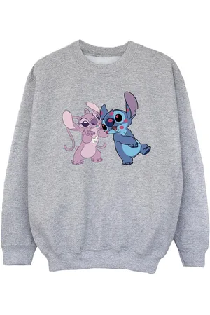 Disney Girls Lilo & Stitch Kisses Sweatshirt (Sports Grey) - - Size 5-6Y