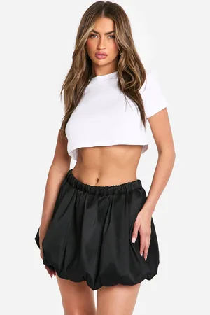Boohoo Womens Woven Puff Ball Mini Skirt - - Size 8 UK