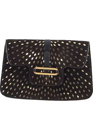 Jimmy Choo Pre-owned Womens Laser Cut Detail Flap Clutch bag in Suede - One Size
