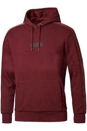 PUMA Graphic Logo Long Sleeve Pullover Mens Velvet Hoodie 844462 02 Cotton - Size Small