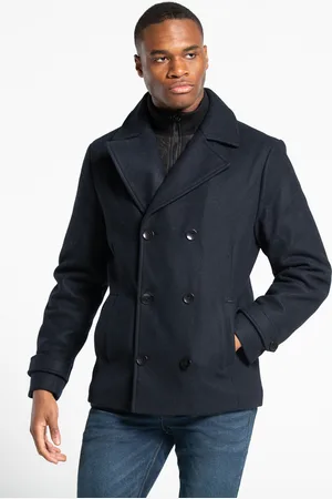 Tokyo Laundry Mens Faux Wool Double Breasted Coat - - Size Large