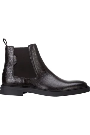 HUGO BOSS Mens Calev Chelsea Boots in Dark Leather - Size UK 7
