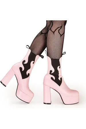 Lamoda Womens Ankle Boots Feelings Round Toe Platform Heels with Pull Tabs - - Size UK 4