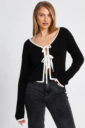 Quiz Womens Knit Tie Front Cardigan - Size Small