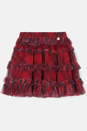 Angel & Rocket Girls Darby Tartan Mesh Skirt - Size 10Y