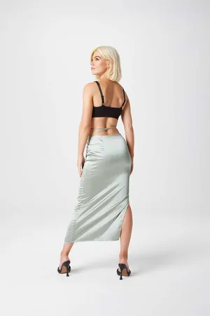 Urban Bliss Womens Satin Side Split Skirt - Size 8 UK