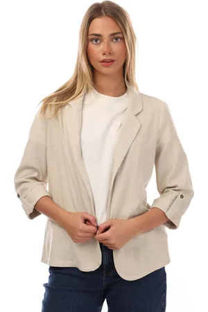 VERO MODA Womens Jesmilo Linen Blend Loose Blazer in Viscose - Size 10 UK