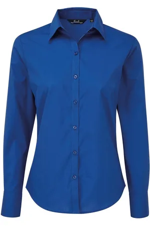 Premier Womens/Ladies Long-Sleeved Shirt (Royal ) - Size 24 UK