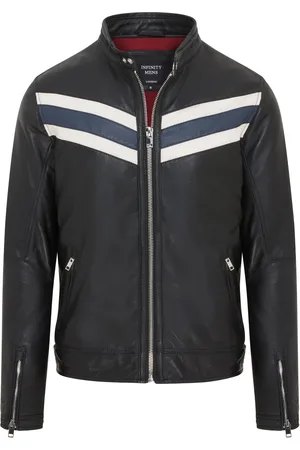 Infinity Mens Black Café Racer Biker Jacket - Aniak - Lamb Leather - Size X-Small