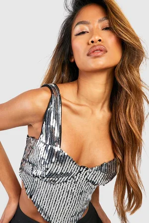 Boohoo Womens Sequin Corset - - Size 10 UK