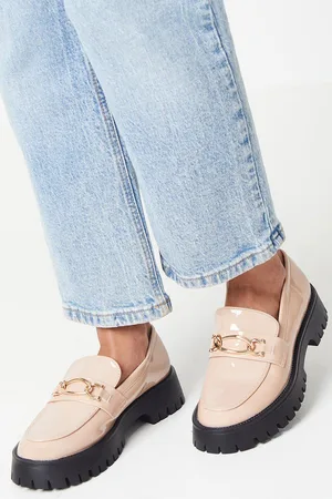 Faith Womens : Nash Metal Chain Detail Chunky Loafers - - Size UK 8