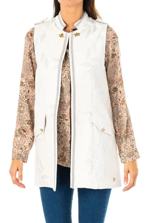 La Martina Womens Shiny effect vest with hook and eye closure JWJG02 woman - Cotton - Size EU 40