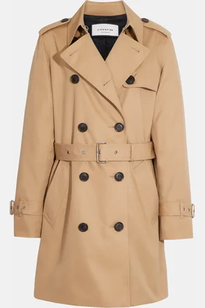 Coach Womens Solid Mid Trench - - Size Large