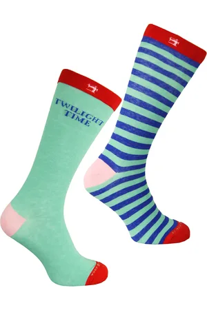 Scotch&Soda 2-Pack Mens Green/Blue Printed Socks - - Size UK 6-8