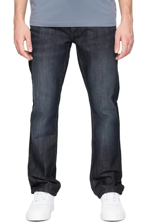 Crosshatch Mens New Techno Denim Embossed Jeans (Dark Wash) - - Size 40 Short