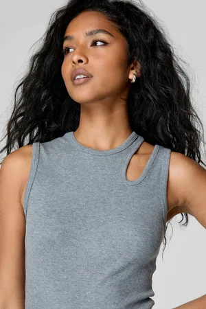 NASTY GAL Womens Ribbed Cut Out Tank Top - - Size Small