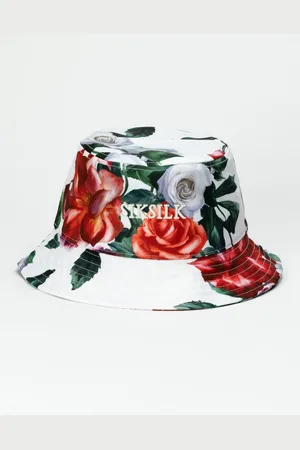 SikSilk Womens Accessories Floral Bucket Hat in Ecru - - Size Medium/Large