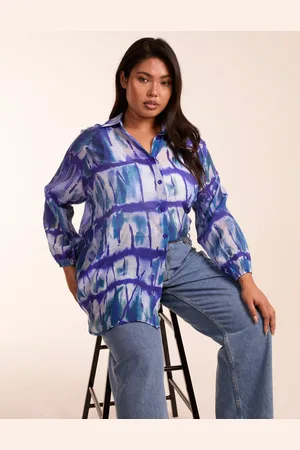 Blue Vanilla Womens Curve Tie Dye Shirt - Size UK 18-20