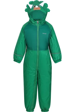 Regatta Childrens Unisex Childrens/Kids Mudplay III Dinosaur Waterproof Puddle Suit (Jellybean ) - Size 6-12M