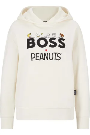 HUGO BOSS Womens C_Edelight7 Hooded Sweatshirt in Cotton - Size 14 UK