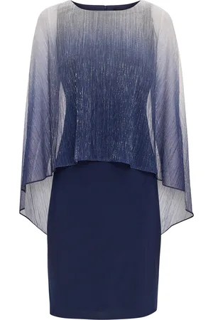 Gina Bacconi Womens Shyla Foil Cape Chiffon Cocktail Dress - - Size 10 UK