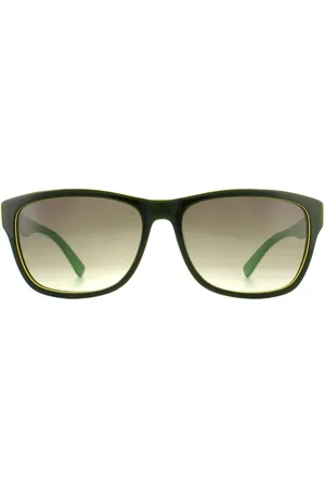 Lacoste Mens Classic Rectangle Green Grey Sunglasses - , Size: 55x16x140mm - Size 55x16x140mm
