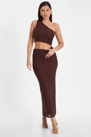 Quiz Womens Glitter Mesh Midaxi Skirt - Size 14 UK