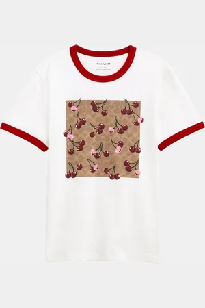 Coach Womens Signature Square Cherry T-Shirt - - Size X-Small
