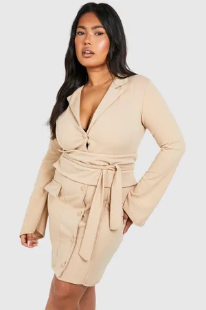 Boohoo Womens Plus Obi Waist Skort Blazer Dress - - Size 24 UK