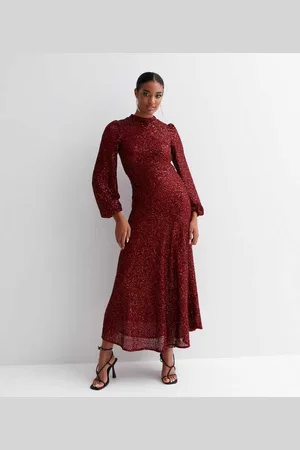 Gini London Womens Sequin High Neck Occassion Midi Dress - - Size 10 UK