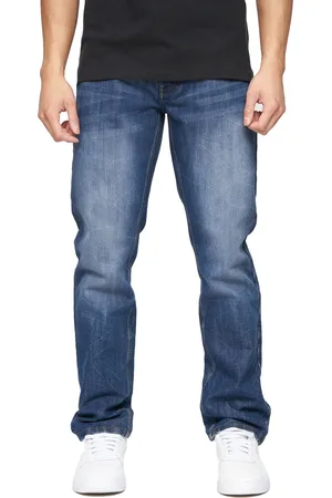 Crosshatch Mens New Techno Denim Embossed Jeans (Stone Wash) - - Size 40 Short