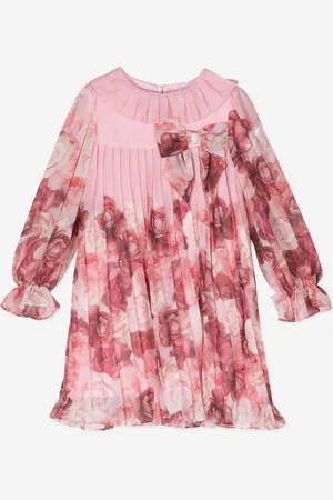 PATACHOU Girls Floral Chiffon Dress in - Size 4Y