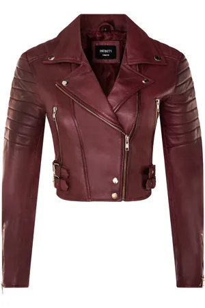 Infinity Womens Brando Cropped Jacket-Longtown - Lamb Leather - Size 24 UK