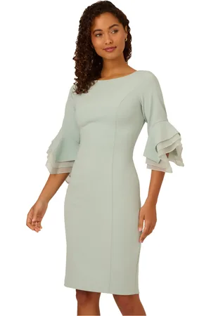 Adrianna Papell Womens Knit Crepe Tiered Sleeve Dress - - Size 6 UK