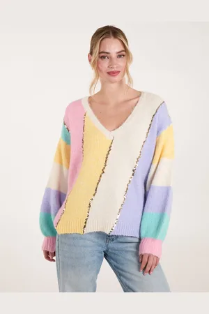 Blue Vanilla Womens Stripe Sequin Detailed Jumper - - Size Small/Medium
