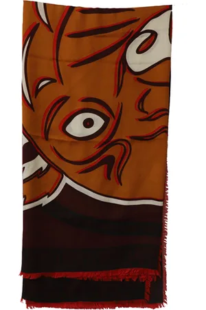 Kenzo Pre-owned Womens Paris Tiger Head Print Scarf in Multicolor Cotton - - One Size