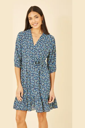 Mela Womens Ditsy Floral Wrap Skater Dress - Size 16 UK