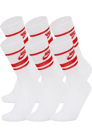 Nike DX5089 Unisex Dri-FIT Sportswear Everyday Essential Crew Socks (6 Pair) White - - Size Large
