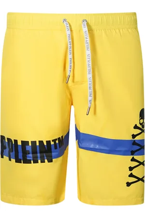 Philipp Plein Mens TM Skull And Bones Swim Shorts - Size Large