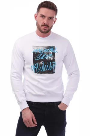 OFF-WHITE Mens Off White Rocks Type Slim Crewneck Sweatshirt in Black - Cotton - Size Medium