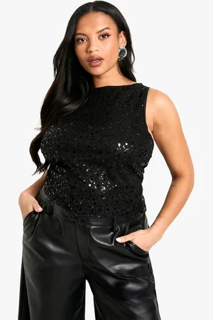 Boohoo Womens Plus Sequin Beaded Racer Vest - - Size 26 UK