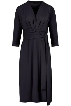 Conquista Womens Blue Empire Line Dress with Belt - Size EU 40 (Womens)