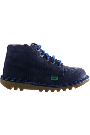 Kickers Childrens Unisex Kick Hi Kids Navy Boots - Leather - Size UK 11