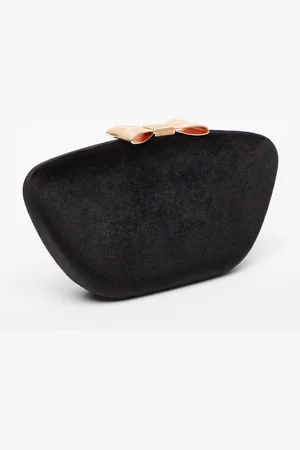 Quiz Womens Velvet Bow Box Bag - One Size