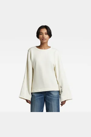 G-Star Womens G-Star RAW Adjustable Sleeve Cropped Sweater - Cotton - Size X-Small
