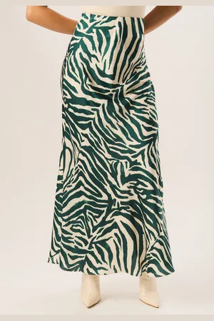 Gini London Womens Zebra Bias Maxi Skirt - - Size 8 UK
