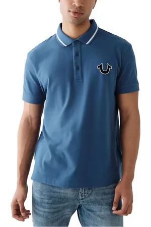 True Religion Mens Polo Shirt Signature Horseshoe Pique Tee - Cotton - Size Medium