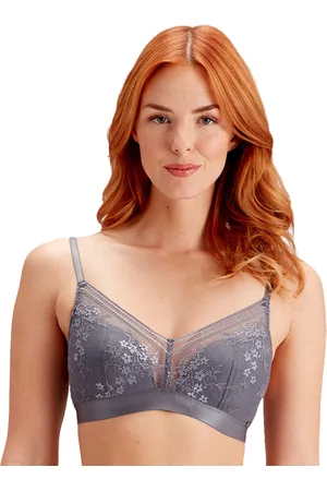 Pretty Polly Womens Botanical Lace Non Wired Triangle Bra - Nightshade - - Size 32B