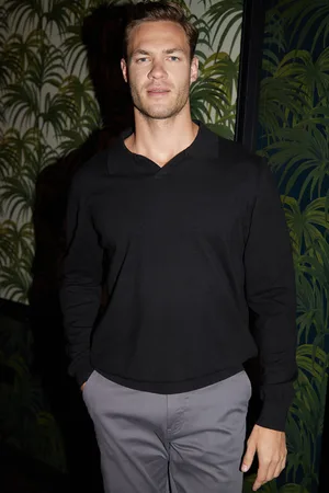 Threadbare Mens Trophy Neck Knitted Long Sleeve Polo Jumper - Size Medium